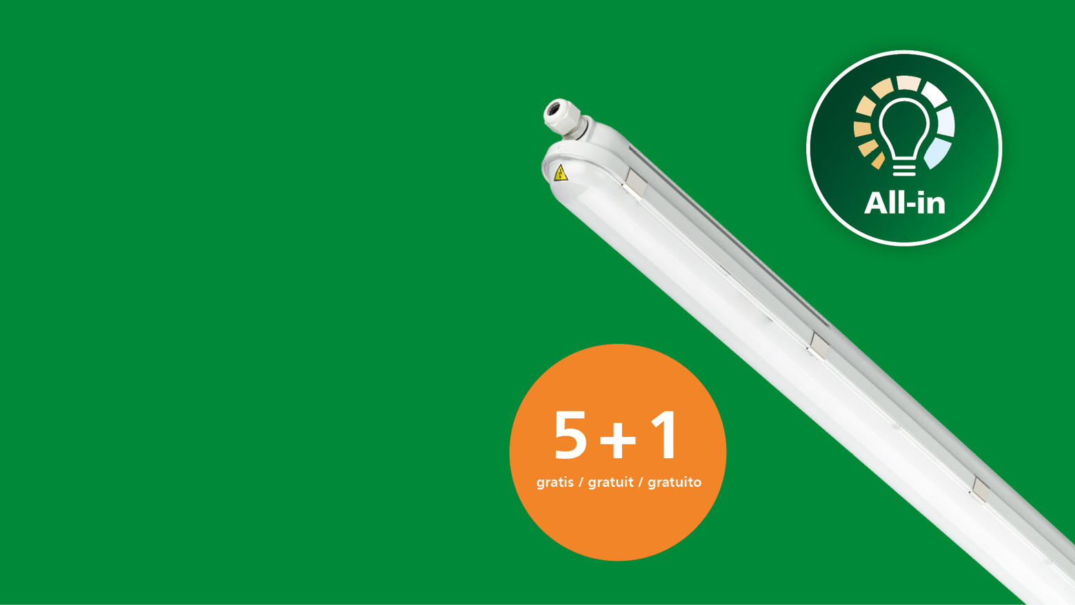 Pagare 5 lampade e riceverne 6: Lampada per ambienti umidi CoreLine in confezione risparmio